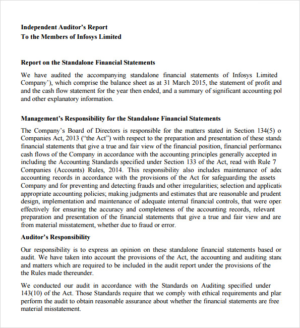 free audit report template