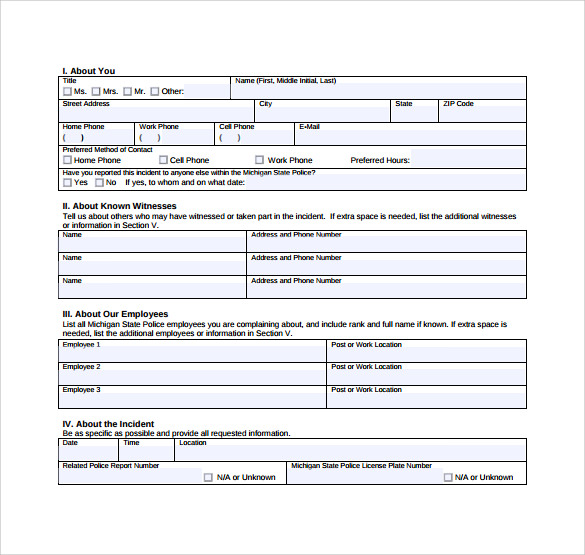 public complaint against employee