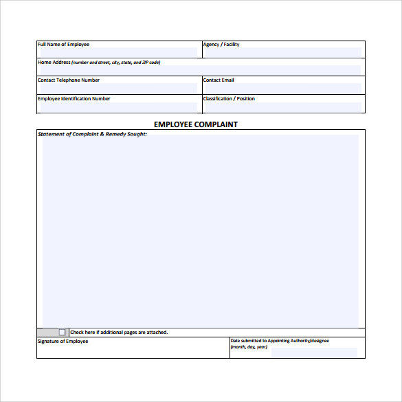 civil service employee complaint form