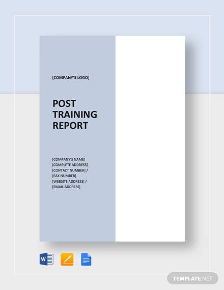 post training report