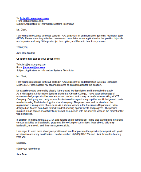 email letter format