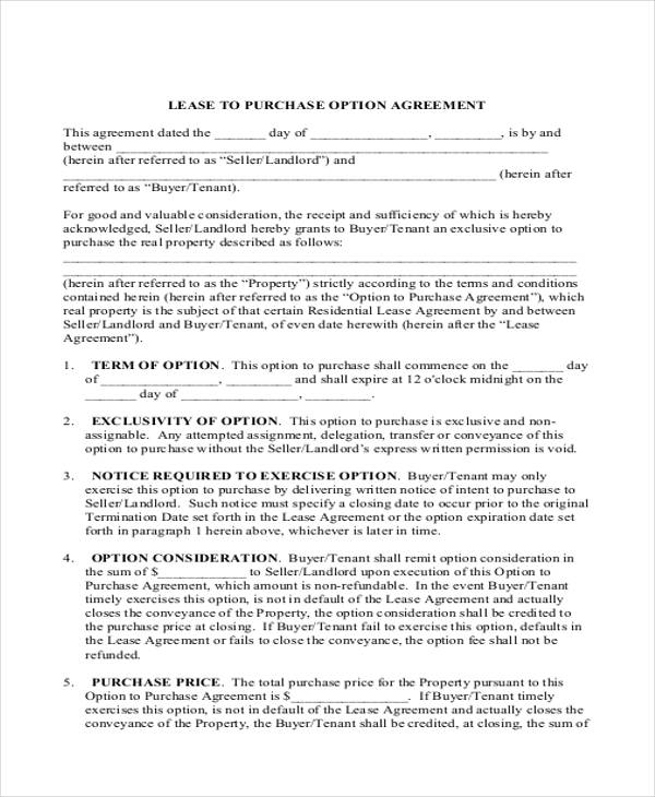 business lease purchase agreement example