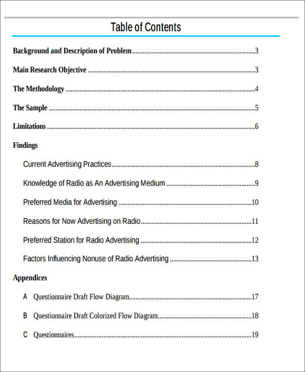sample project report format