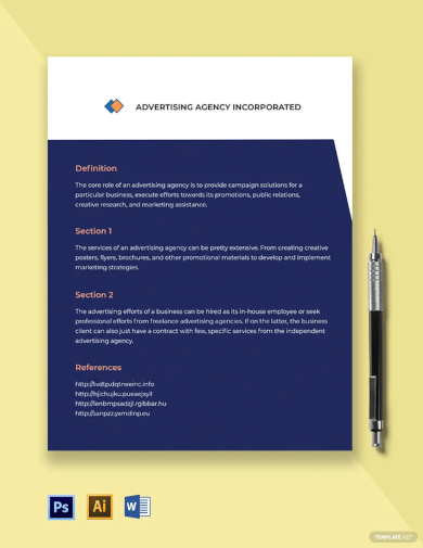 advertising agency fact sheet template