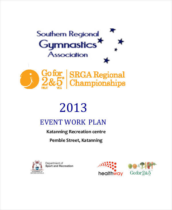 event work plan example