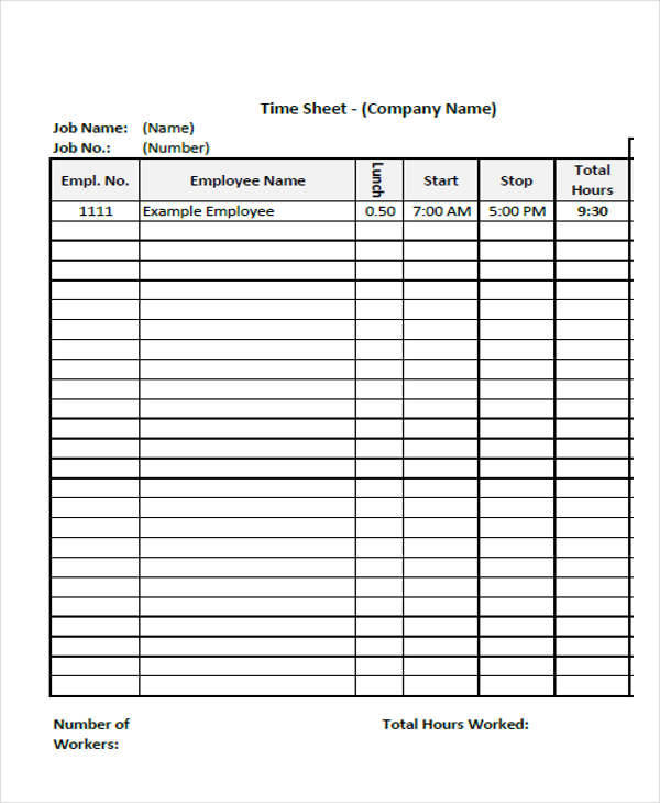 construction site timesheet