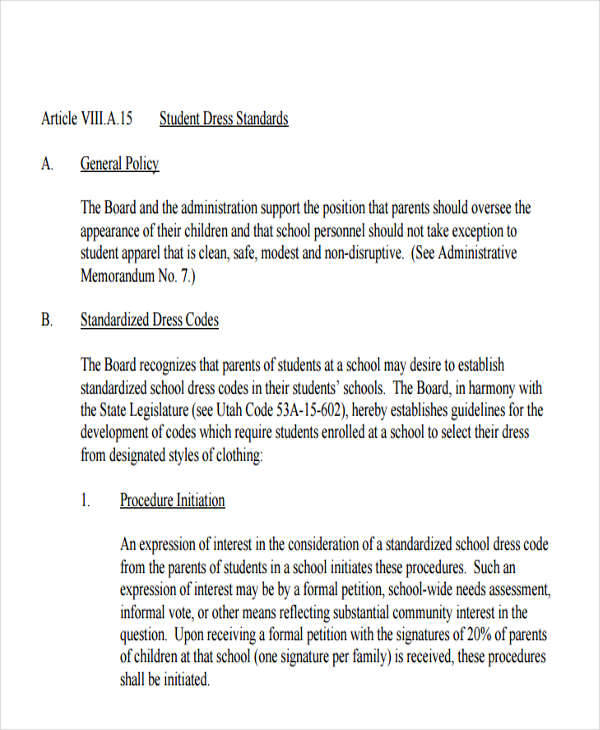 school dress code petition