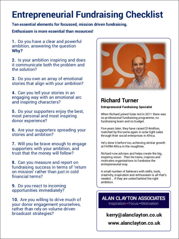 entrepreneurial fundraising checklist