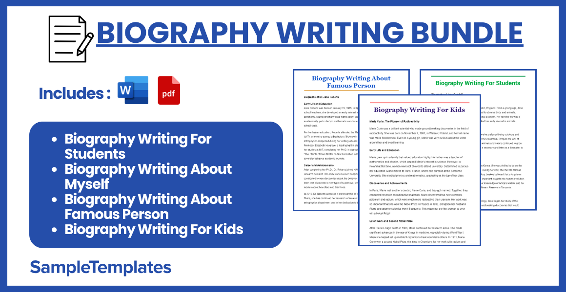 biography writing bundle