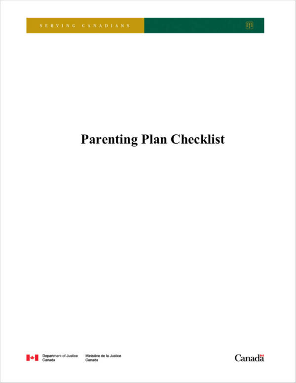 parenting plan agreement checklist