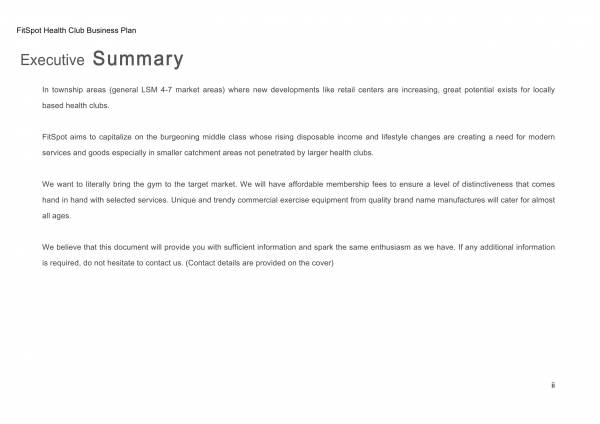fitness gym business plan sample 02