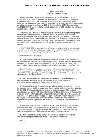 basic outsourcing services agreement sample