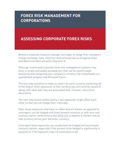 forex risk management for corporations