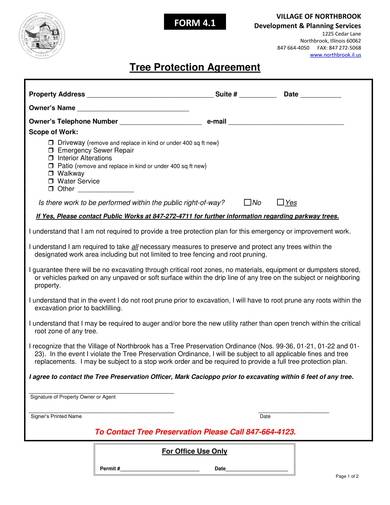 sample tree protection agreement