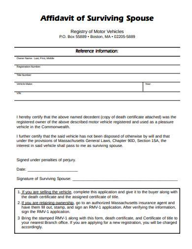 affidavit of surviving spouse 