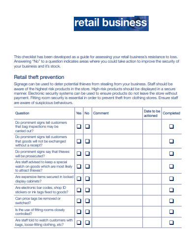 basic retail business checklist