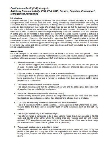 accounting management cost volume profit analysis 
