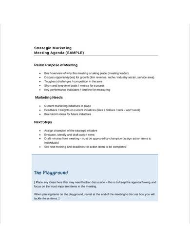 strategic marketing meeting agenda