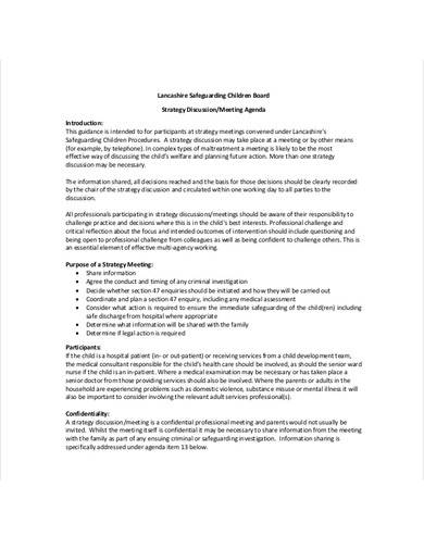 strategy discussion meeting agenda