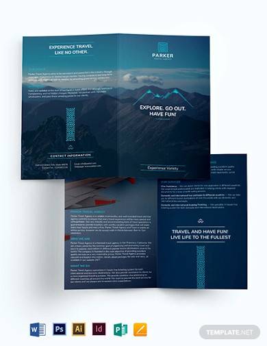 travel agency bi fold brochure