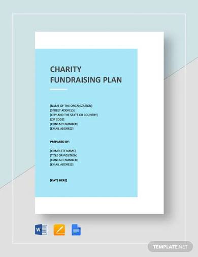 charity fundraising plan template