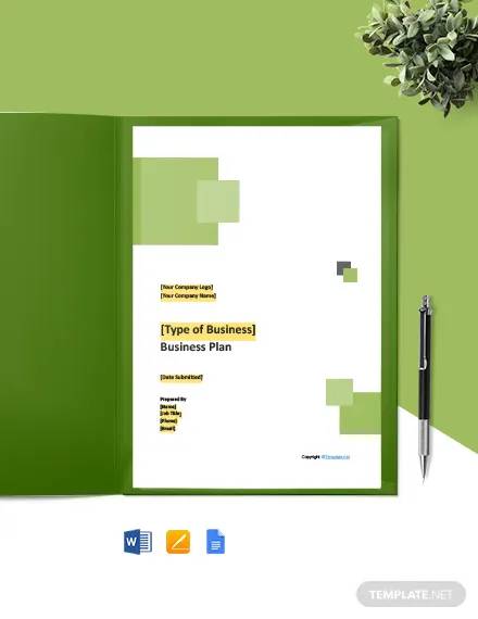 free sample software business plan template