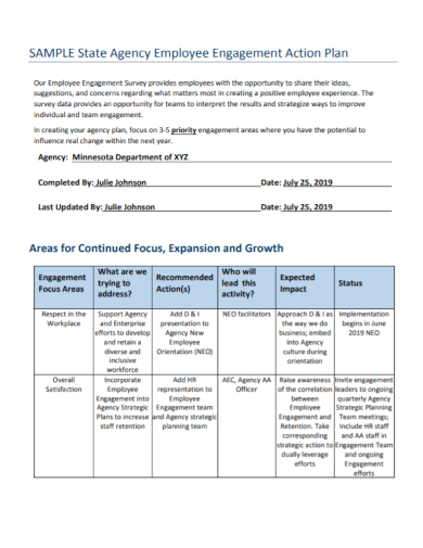 agency employee engagement action plan