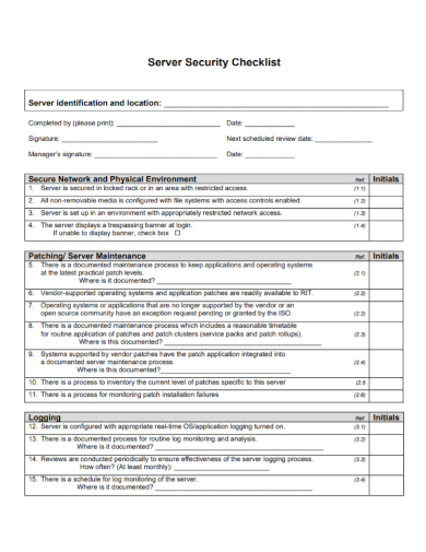 server maintenance security checklist