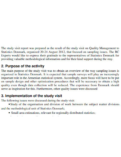 business study visit report