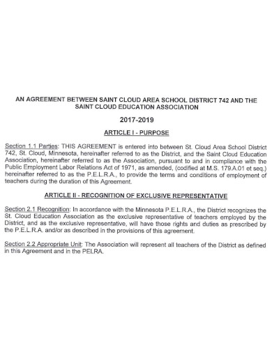 contract teaching agreement format