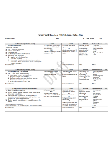 fidelity inventory action plan