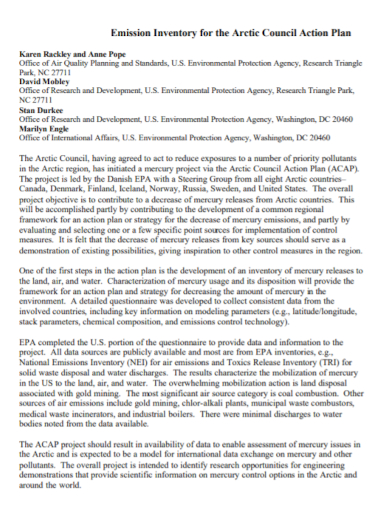 inventory council action plan