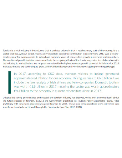 tourism action plan sample