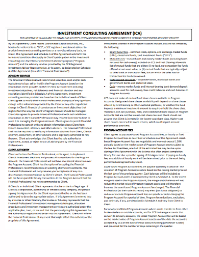 investment advisory consulting agreement