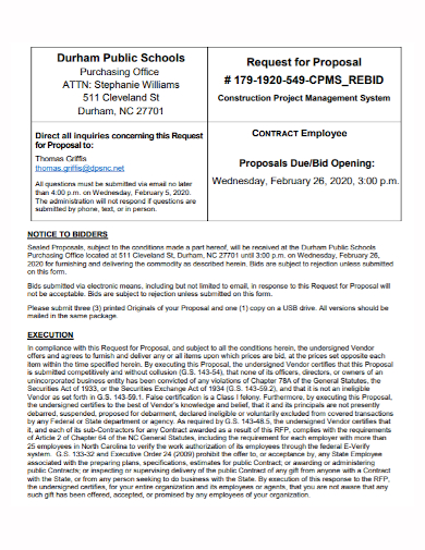 contract employee project proposal