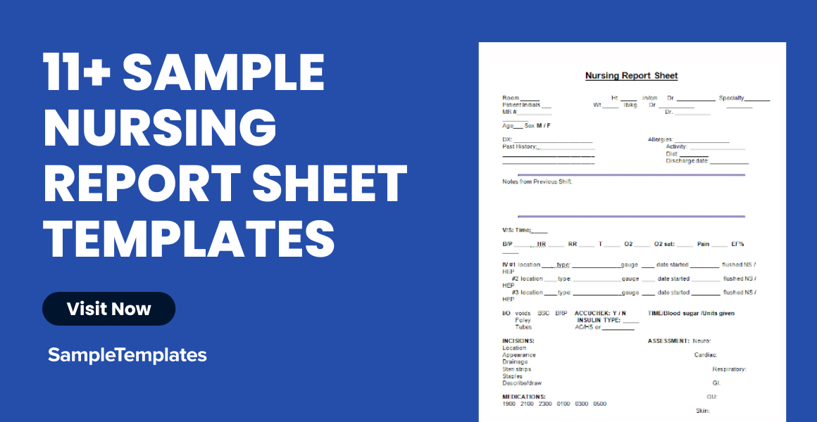 Sample Nursing Report Sheet Templates
