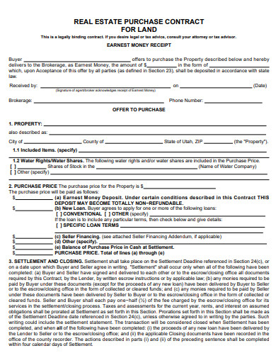land property purchase contract