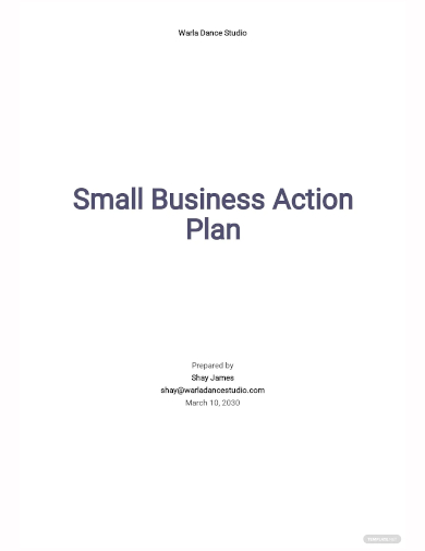 small business action plan template