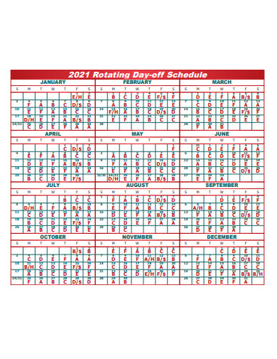 rotating day off schedule