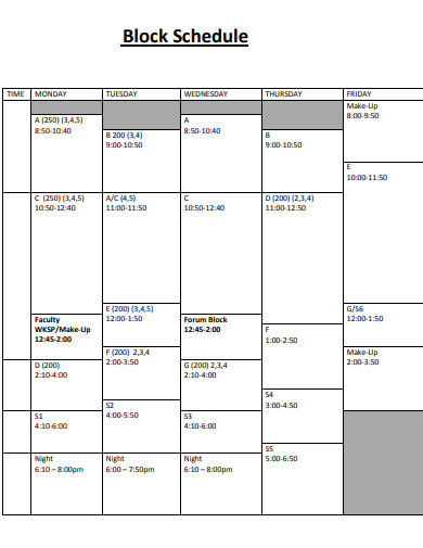 basic time block schedule