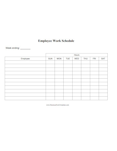 employee work schedule template