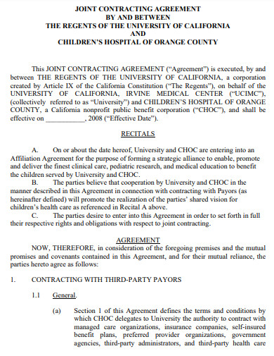 joint contracting agreement