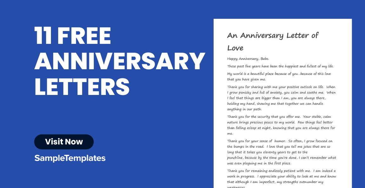 Anniversary Letter Samples